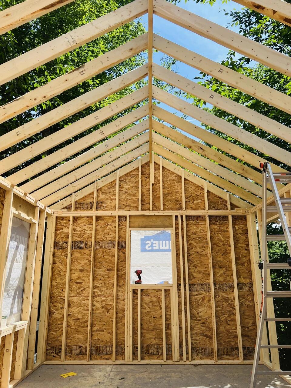 Interior framing during an electrical rough-in